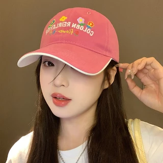 SANER หมวกแก็ป หมวกแก๊ป ลายปักดอกไม้เล็ก ๆ สีสันสวยงาม แฟชั่นเกาหลี ใส่ได้ทั้งชายหญิง