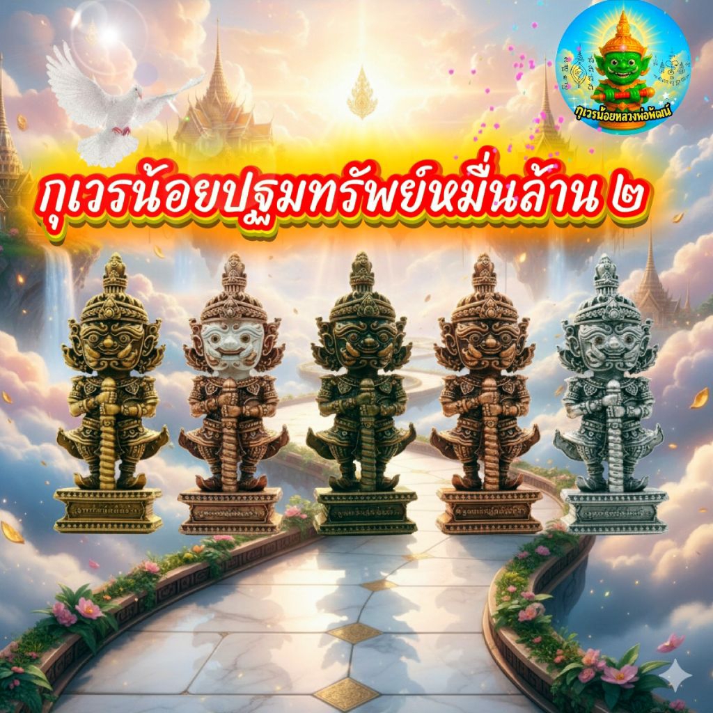 กุเวรน้อยปฐมทรัพย์หมื่นล้าน ๒ โลหะขนาด3.5ซม.