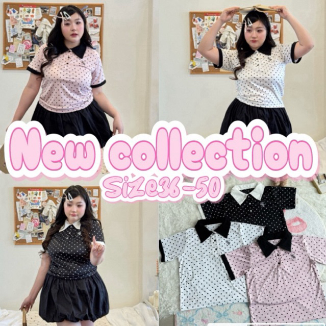 (Shopee video & live มีส่วนลด+ส่งฟรี) ลายจุดสุดคิ้วท์ 💕 polkadot แมทช์ง่าย ใส่แล้วดูสดใสทันที (38-50)