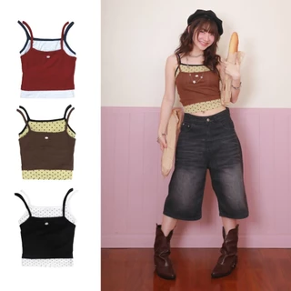 kome.offi เสื้อสายเดี่ยว 2 เลเยอร์ kumi tank top