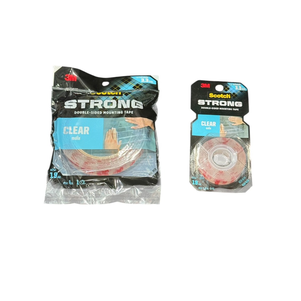 3M Scotch สก๊อตช์ ผ้าเทป เทปกาวสองหน้า รุ่น 4010 เนื้อกาวสีใส CLEAR STRONG DOUBLE-SIDED MOUNTING TAPE ใช้งานได้ทั้งภายใน