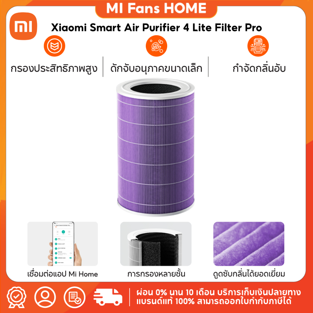 (NEW) Xiaomi Smart Air Purifier 4 Lite Filter Pro ไส้กรองยับยั้งการเกิดเชื้อรา | กรอง PM2.5 และละอองเกสร | กำจัดกลิ่นอับ
