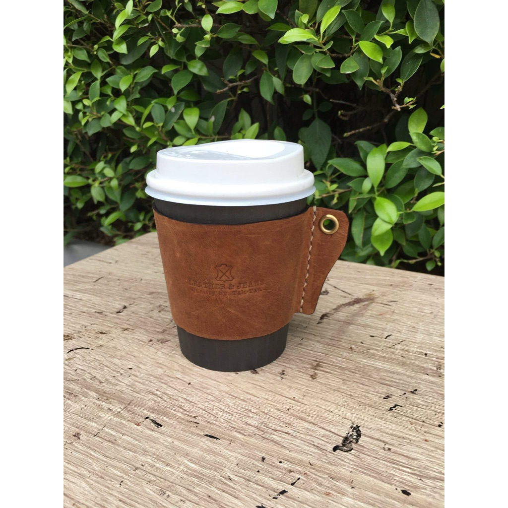 ปลอกแก้วหนังแท้ Handmade by Tak-Tau idea เพิ่มสไตล์ให้แก้วกาแฟของคุณทุกเช้า ☕