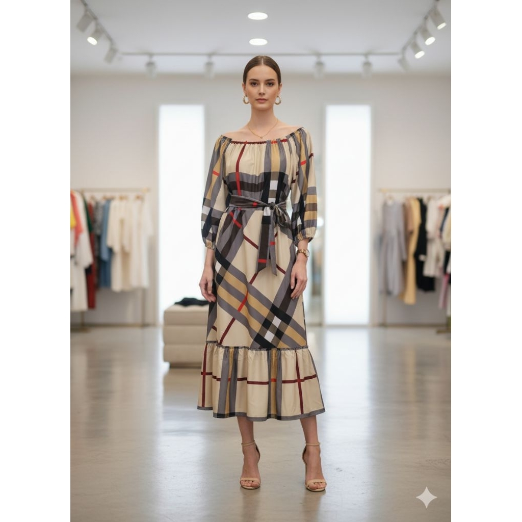 A83ꔛ ꕤ ˚อกใส่ถึง 46" เดรสตระกูลไหมผ้าเย็น ใส่สบาย M XL 2XLꔛ ꕤ ˚