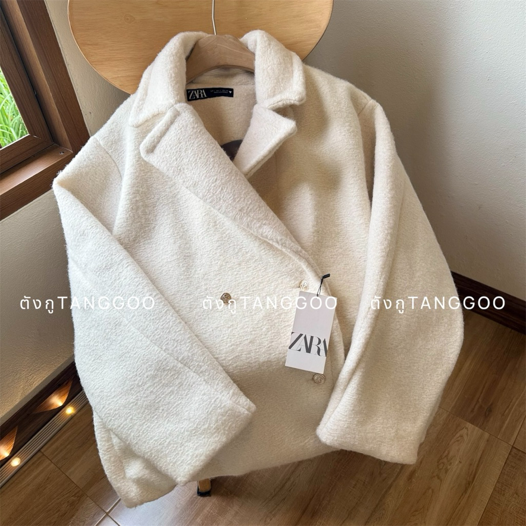 ZARA  BOUCLÉ DOUBLE-BREASTED COAT แท้💯%