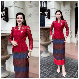 เสื้อลูกไม้อิตาลีรุ่นโบว์น่ารักๆ คอวี แขนยาว อัดกาวทั้งตัว ใส่สบาย พร้อมส่ง ใส่ออกงานได้หลายโอกาส