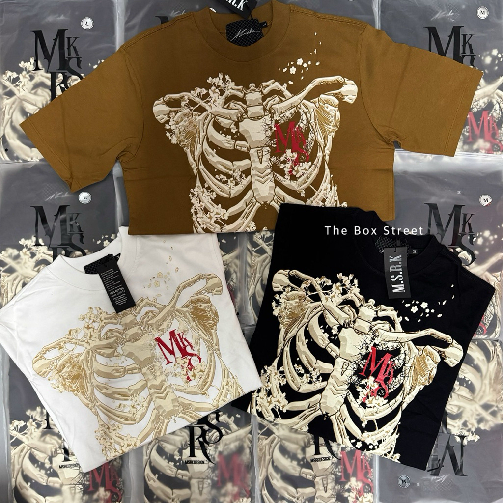 MSRK Collection V.6 💙 เสื้อยืดMSRK กางเกงMSRK ของแท้💯 ลายกระดูก ผ้าหนานุ่ม สกรีนจม