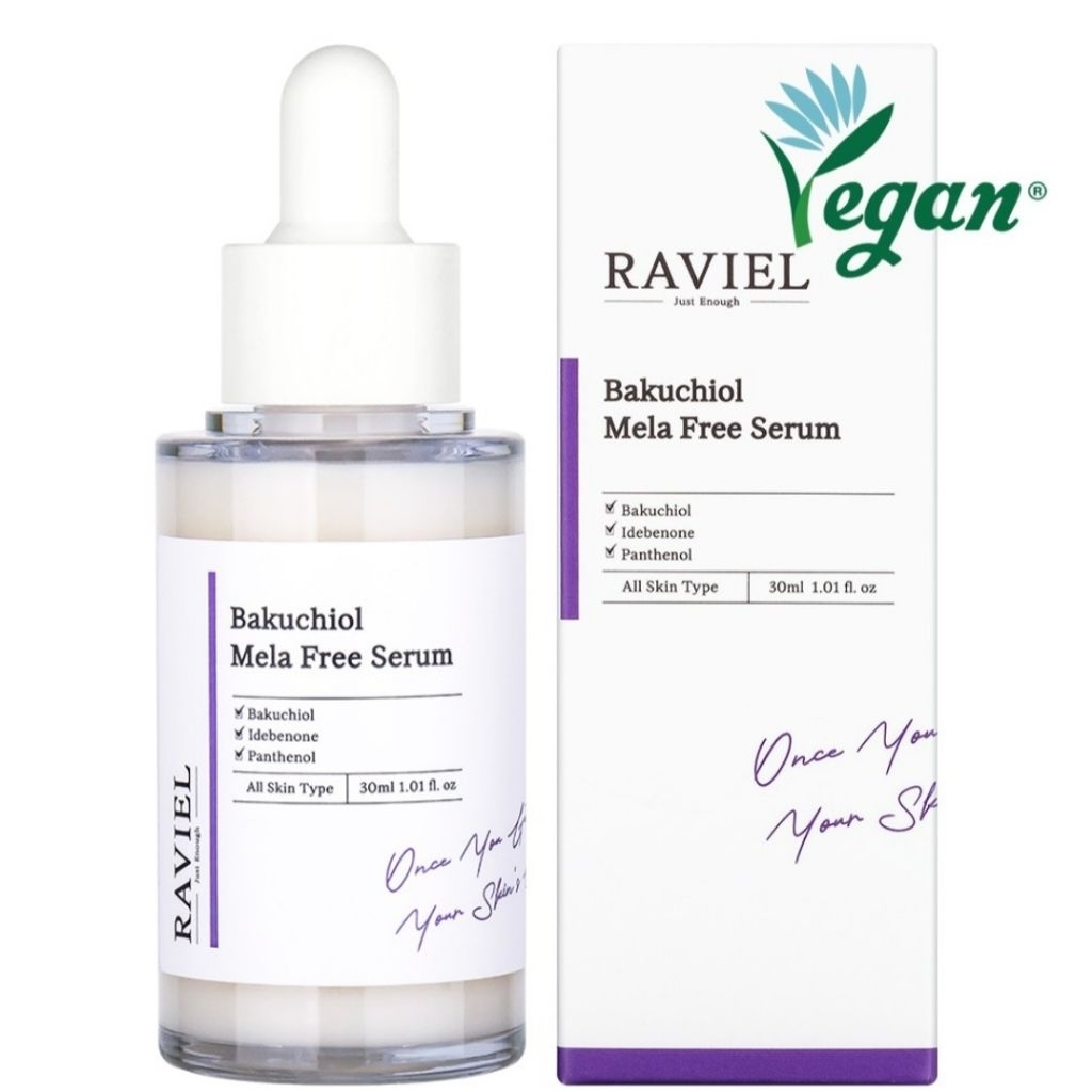 เซรั่มลบเลือนริ้วรอย และผิวกระจ่างใส RAVIEL​- Bakuchiol Mela Free Serum ขนาด