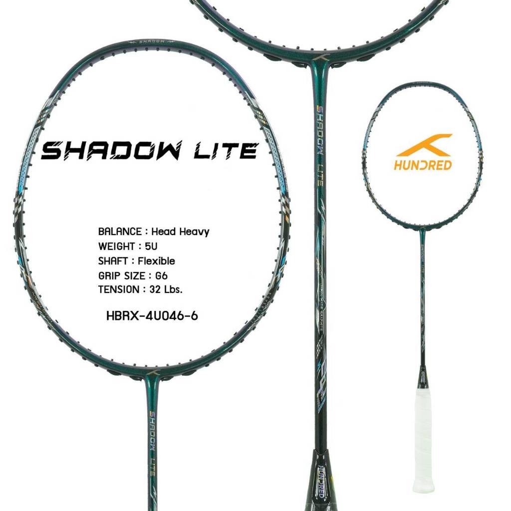 ไม้แบดมินตัน HUNDRED SHADOW LITE 5U แถมเอ็น พันด้าม ซอง (โปรดอ่านรายละเอียดก่อนสั่ง)