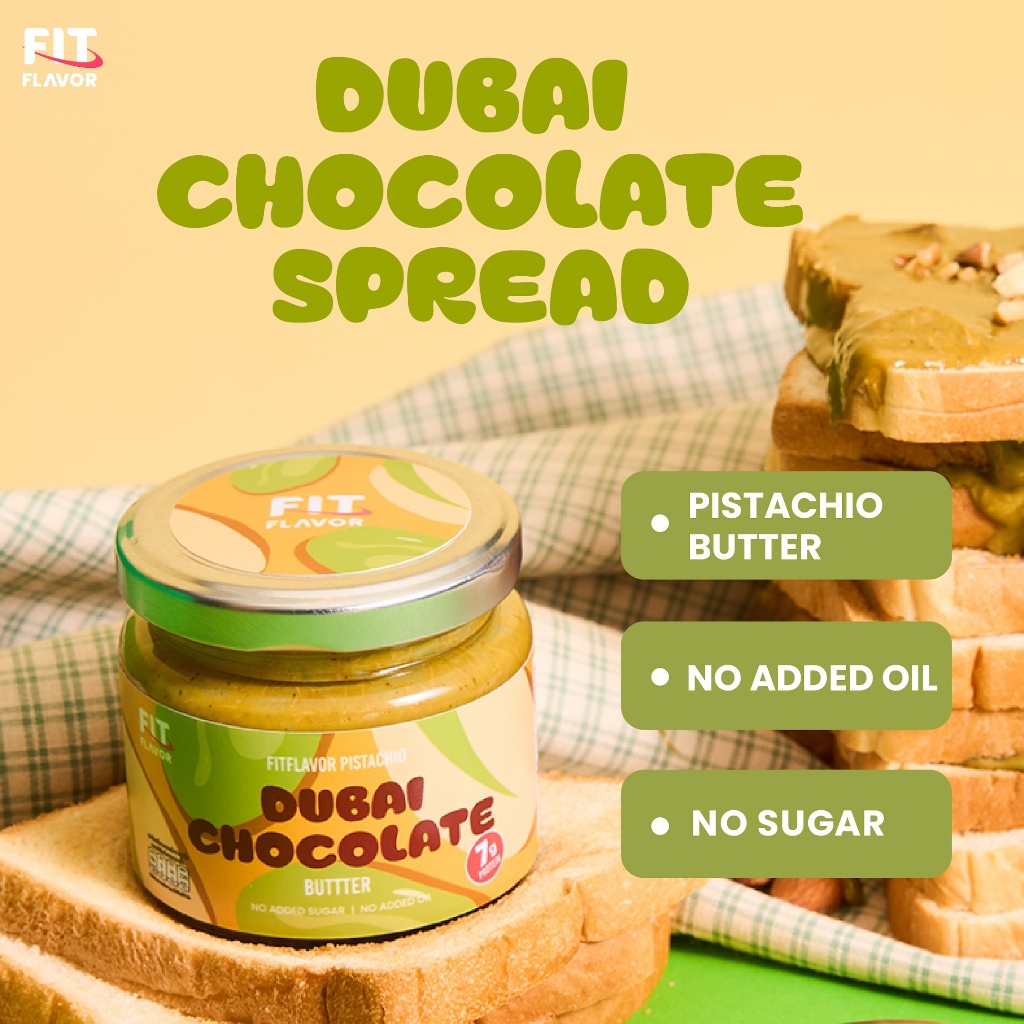 FITFLAVOR SPREAD DUBAI CHOCOLATE BUTTER พลังงานที่ช่วยให้อิ่มนานและไม่พังหุ่น