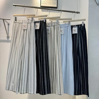 Reallyshops #9327(K) กางเกงขายาวลายดอกไม้แนวทาง เอวยางยืด ผู้หญิง พร้อมส่ง