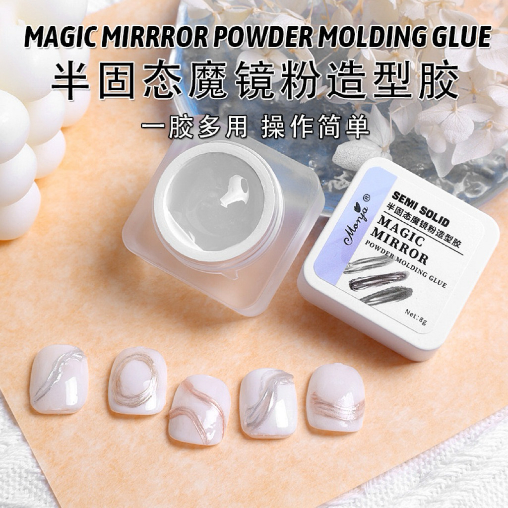 Monja กาวเจลสำหรับขัดผง Magic Mirror Powder Molding Gel เนื้อเจลสีใสมีความยืดหยุ่น ขนาด 18g สินค้าพร้อมส่ง