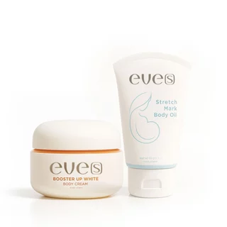 EVES อีฟส์ เซตคู่ ลดรอยแตกลาย รอยแตก จากการขยายตัว ของผิว รอยแตกลาย หลังคลอด รอยแผลเป็น จุดด่างดำ แตกลายขาว แตกลายแดง