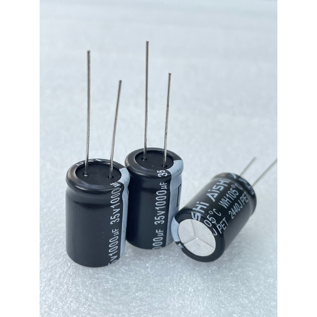 (แพ็ค10ตัว) CAPACITOR 1000UF35V ยี้ห้อAish สีดำ 105C ขนาด13x20mm 1000UF35V คาปาซิเตอร์ 1000uf35v สิน