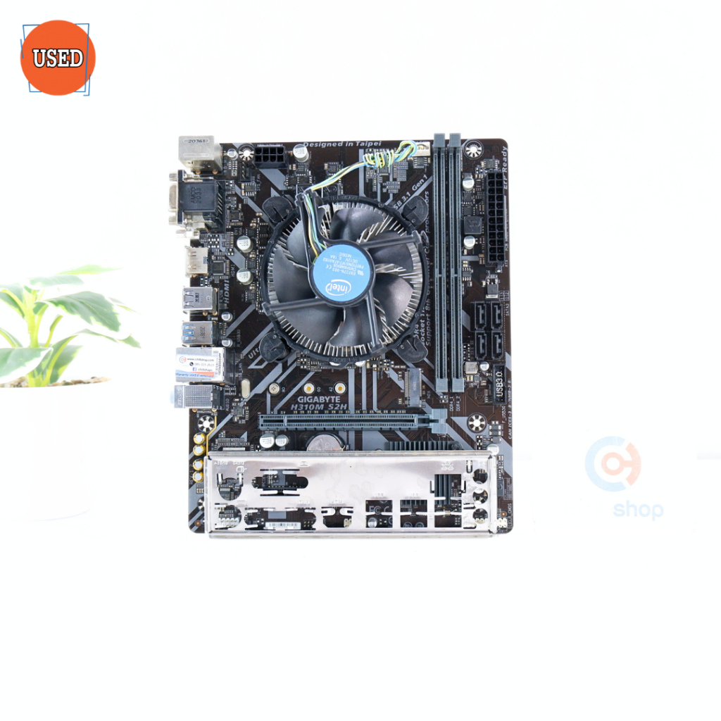 ชุดซีพียูพร้อมเมนบอร์ด CPU: INTEL CORE I3-9100F + MB: GIGABYTE H310M S2H P14384