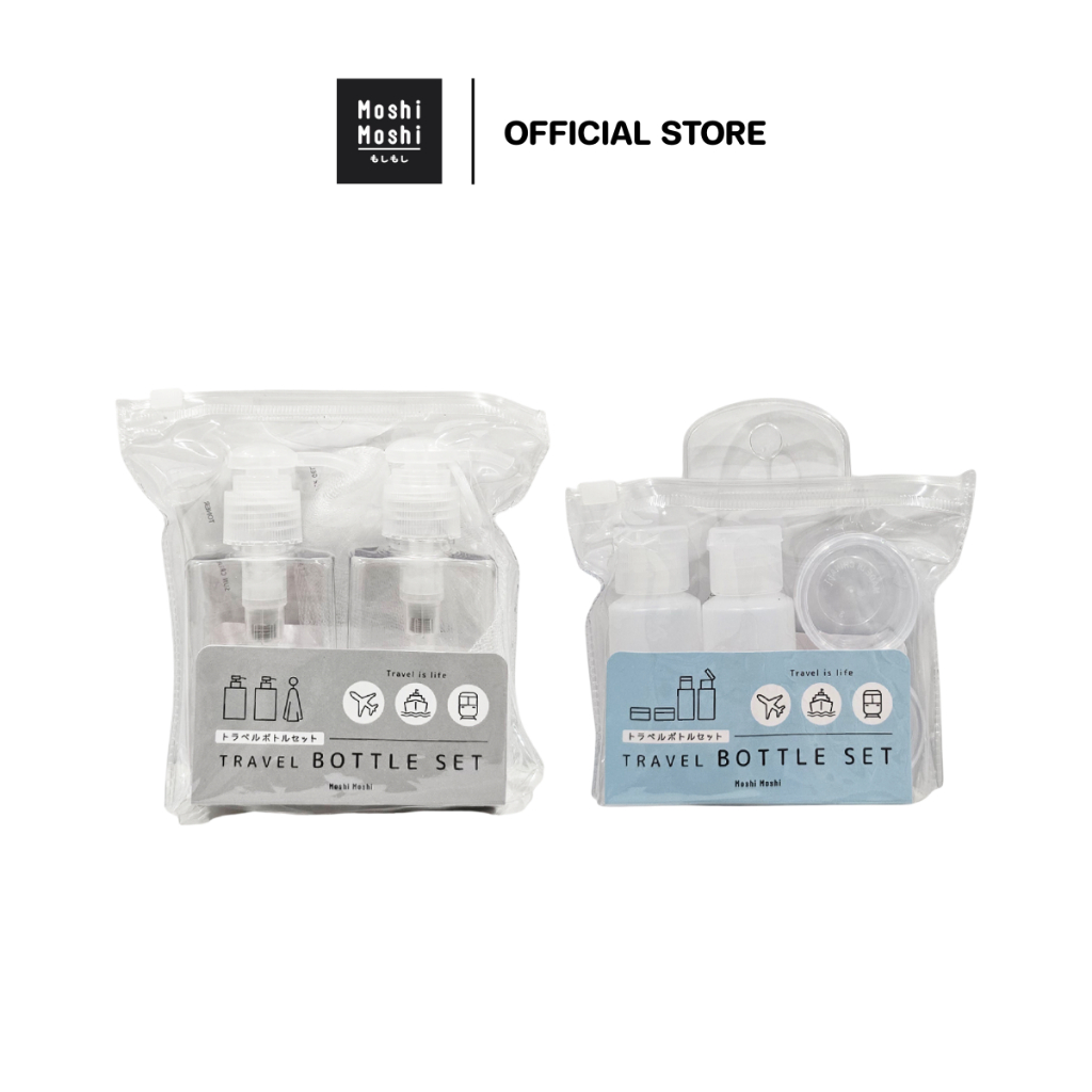 Moshi Moshi ชุดเซ็ทอุปกรณ์ขวดแบ่ง ขวดแบ่งสำหรับการเดินทาง ขวดปั๊ม ขวดฝาฟลิป พกพาสะดวก รุ่น 8100020974-20975