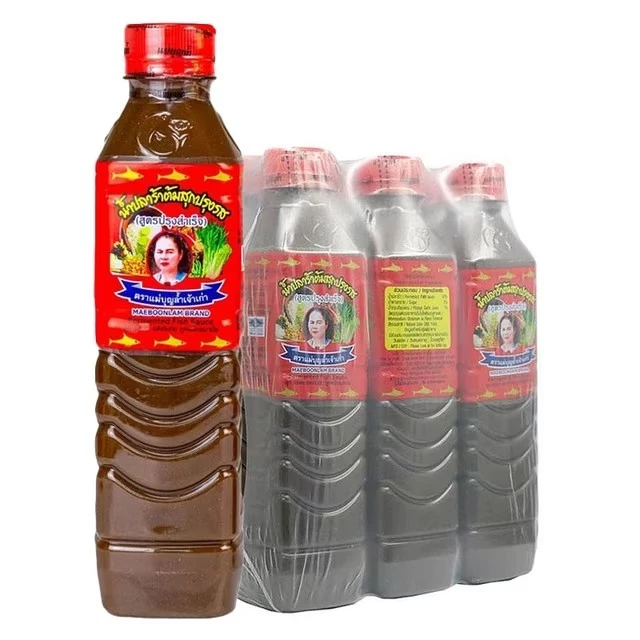 แม่บุญล้ำ น้ำปลาร้าต้มสุกปรุงรส สูตรปรุงสำเร็จ 400 มล. x 12 ขวดแบบแพ็ค