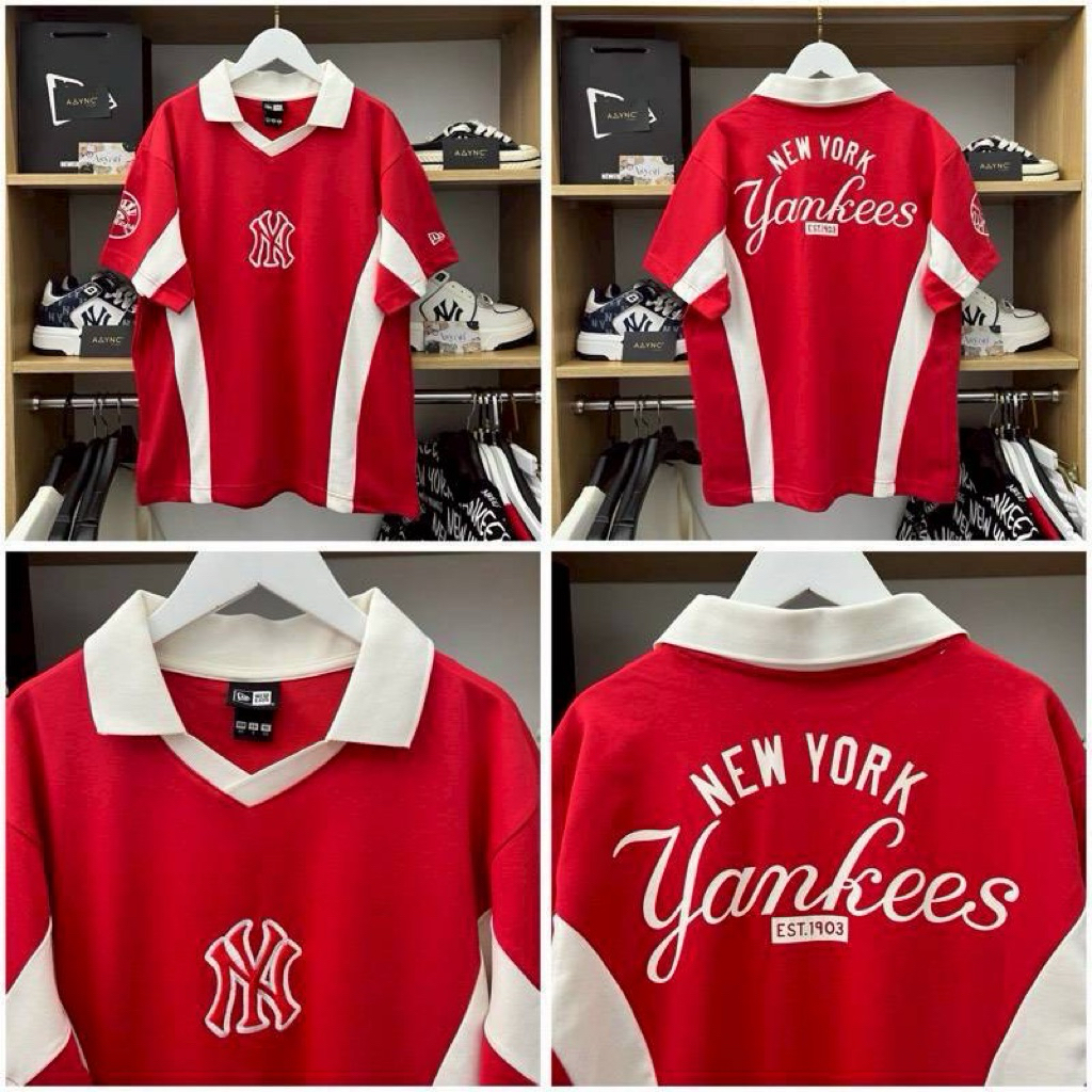 เสื้อยืดคอปก MLB นื้อผ้านิ่ม ใส่สบาย