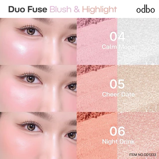 ส่งด่วน/ส่งทันที ODBO DUO FUSE BLUSH & HIGHLIGHT โอดีบีโอ ดูโอ้ ฟิวส์ บลัช แอนด์ ไฮไลท์ OD1333 ปริมาณ 3+3กรัม