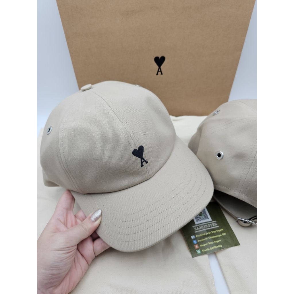 New Ami paris cap ❣️เบจใจดำ free-size ของแท้💯 พร้อมส่ง