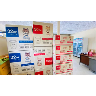 [ยกลัง] แก้วโอ่ง 30,32,28 oz พร้อมฝาโดม 1000 ชุด ตราแมวกาโต้ (แก้ว1000ใบ+ฝา1000ใบ)