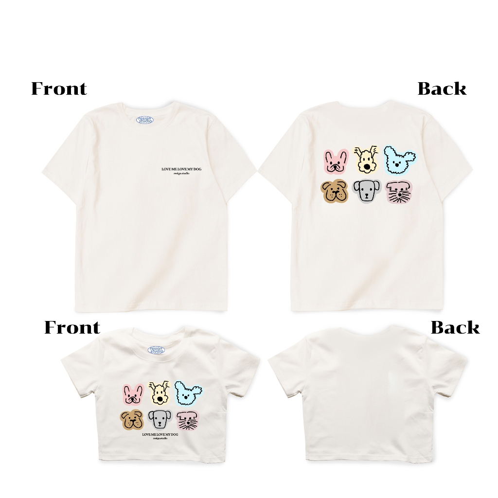 resign.studio - Oversize/Crop ลาย Love me love my dog
