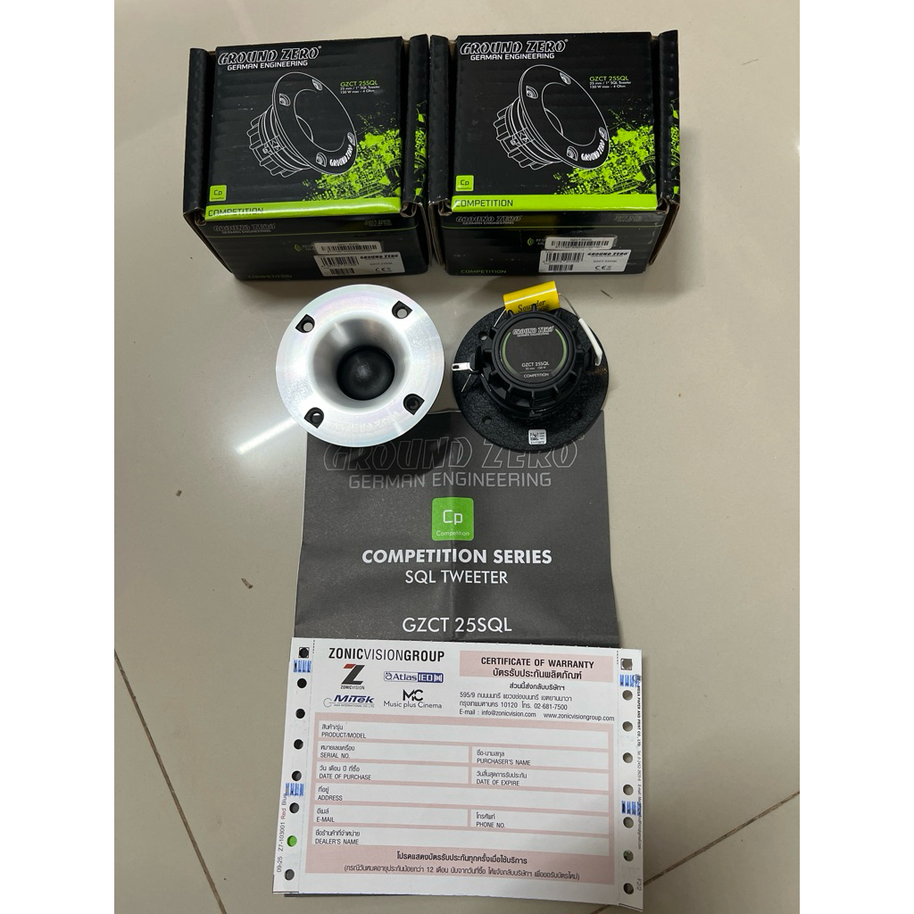 ดอกละ 3995บาท แหลมจานแม่เหล็กนีโอ GROUND ZERO ลำโพงติดรถยนต์ รุ่น GZCT25SQL