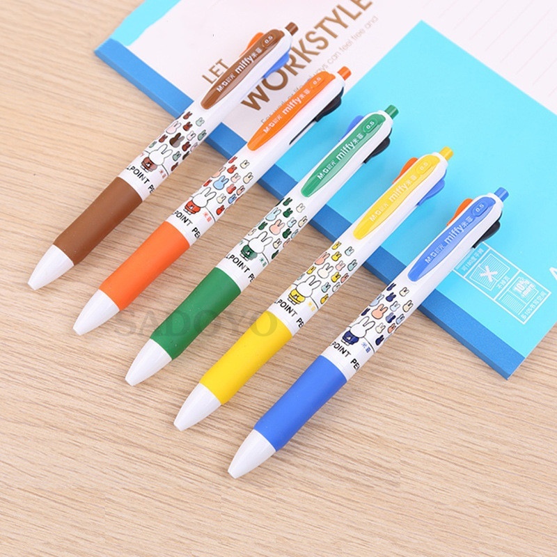 ของแท้ M&G ปากกาลูกลื่นแบบกด ลาย miffy 0.5 มม.MF-1006 4 สี สีดำ/ แดง/ น้ำเงิน/ เขียว #เครื่องเขียน #School #office ราคา ถูกที่สุด ดีลบีเคเค