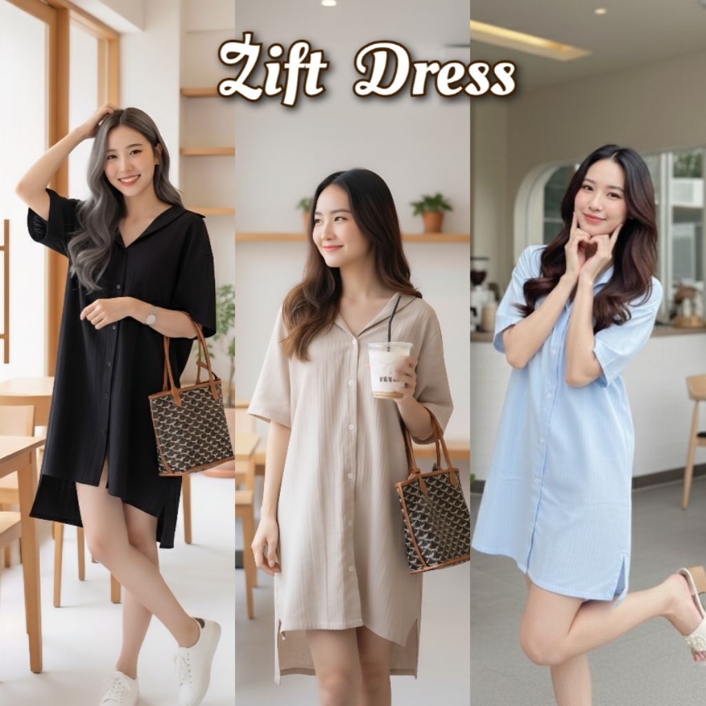 zift dress เสื้อเดรสเชิ้ต เดรสสั้น