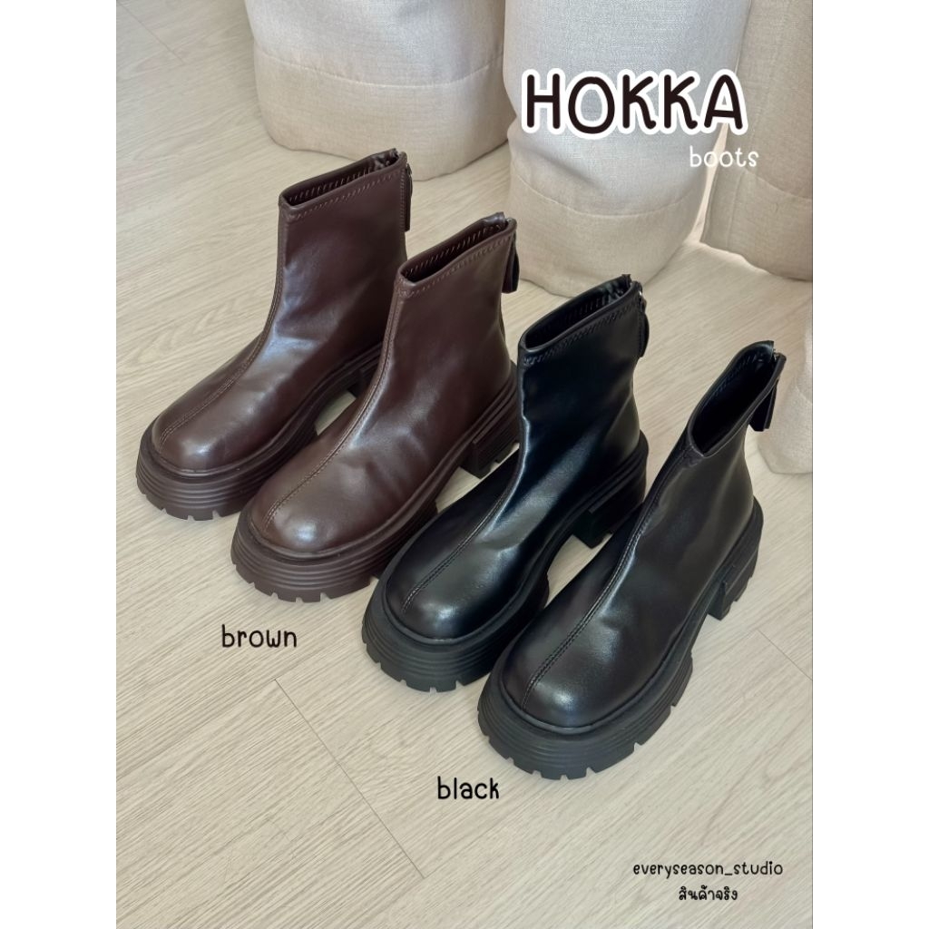 HOKKA boots บูทสั้นส้นตึก พื้นนุ่ม บุขน เดินสบายหลายหมื่นก้าว