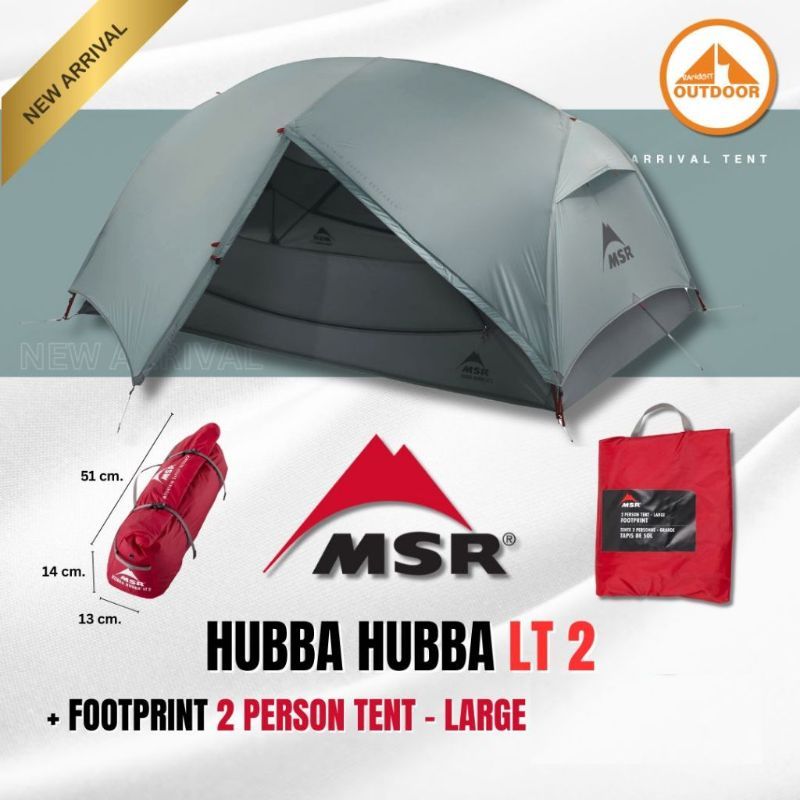 MSR Hubba Hubba LT 2P tent + Footprint ตรงรุ่น เต็นท์เดินป่าคุณภาพสูงขนาด 2 คนพร้อมแผ่นรองพื้น