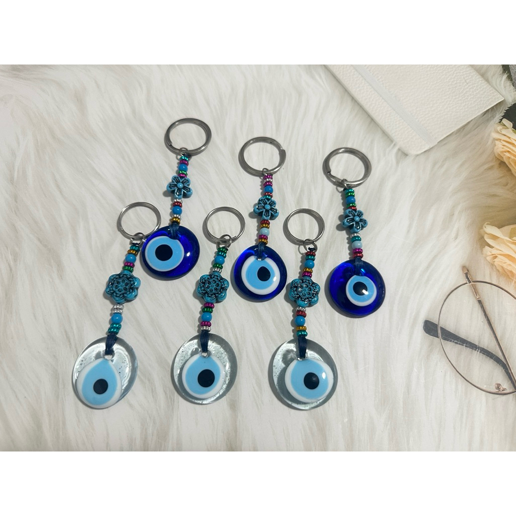 พวงกุญแจ Evil Eye วัสดุเป็นแก้วขนาด 3 cm สินค้าจากตุรกี