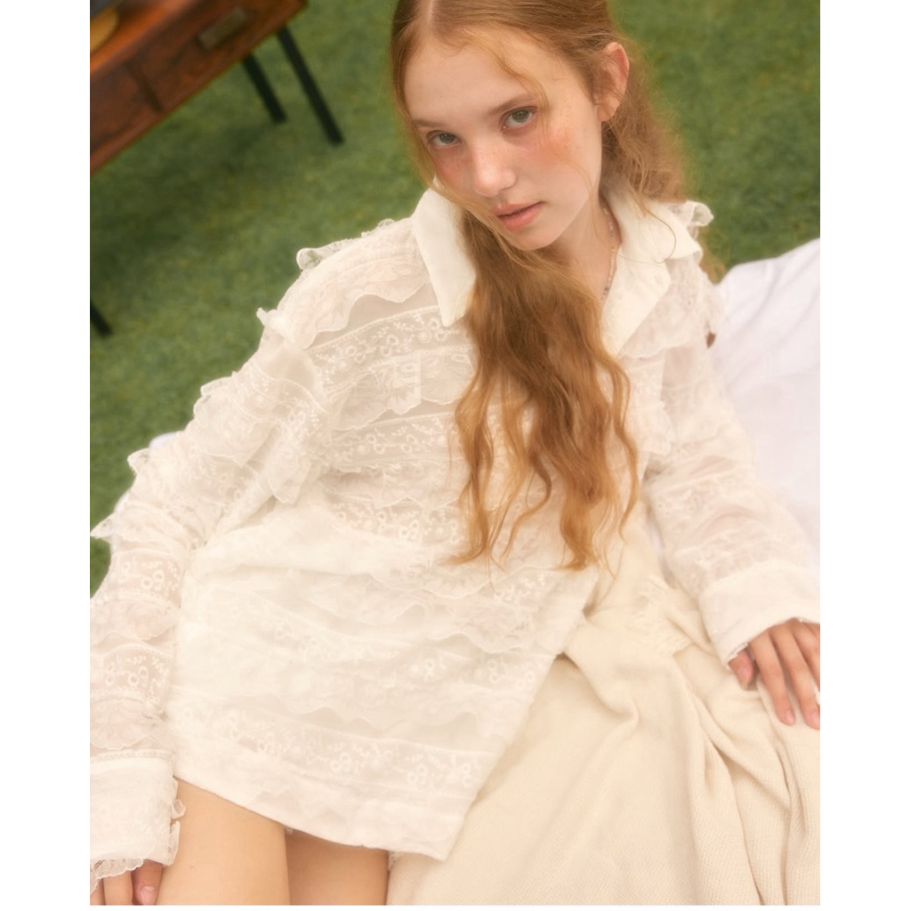 lookbooklookbook rugby top swan lace ส่งต่อ