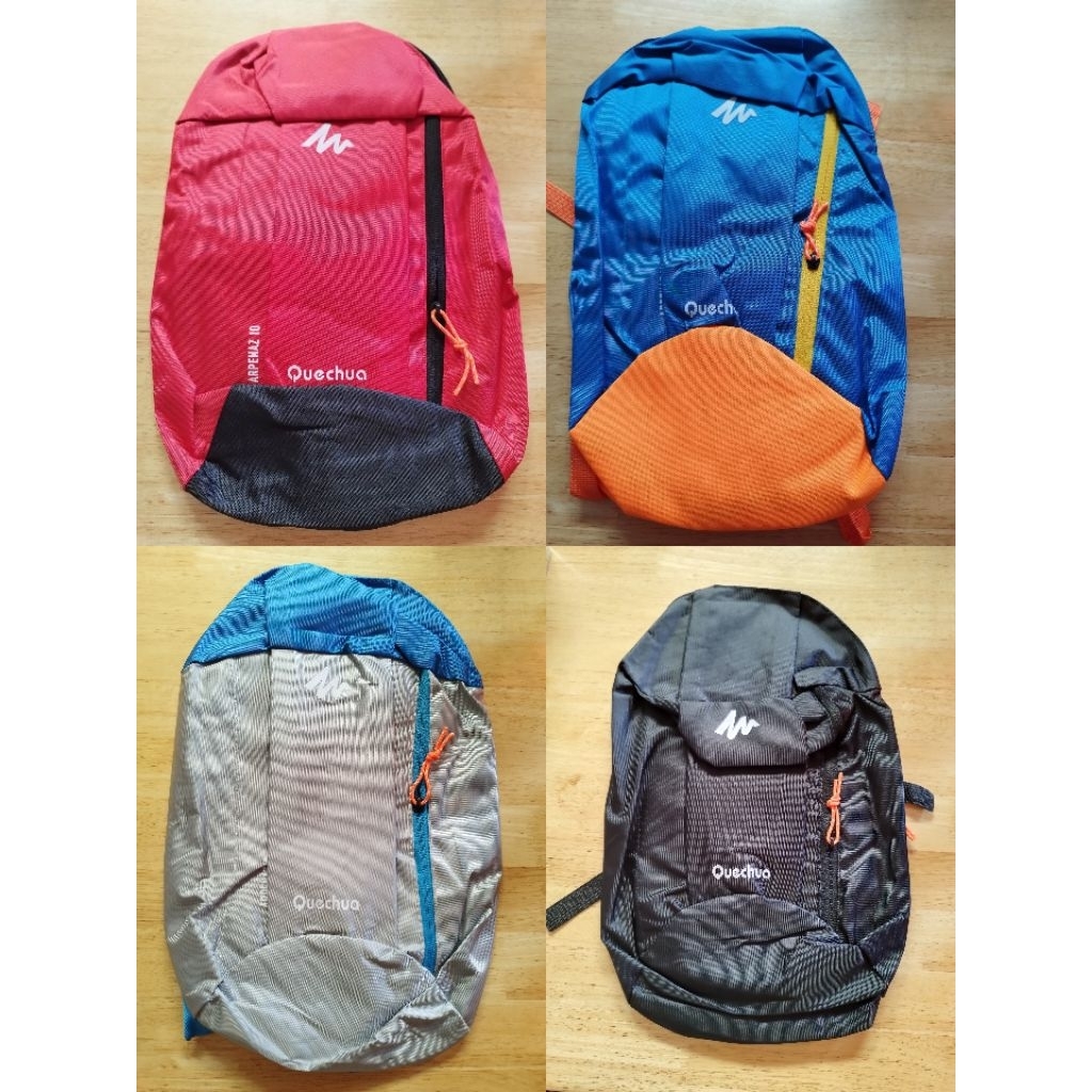 QUECHUA BACKPACK BAG ความจุ 10 ลิตร กระเป๋าเป้ออกกำลังกาย ใส่เสื้อผ้า, รองเท้า