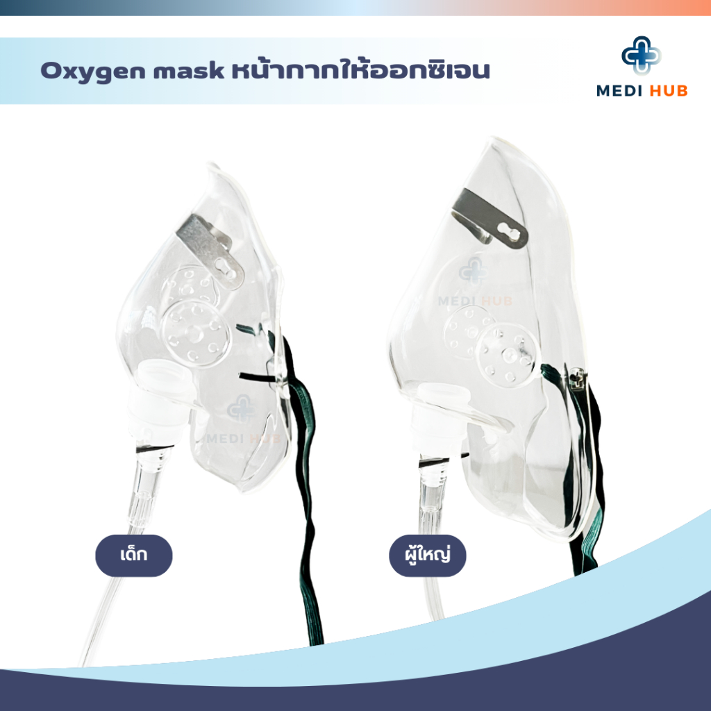 Oxygen Mask หน้ากากให้ออกซิเจนพร้อมสาย (จำนวน 1 ชุด) ผู้ใหญ่และเด็ก