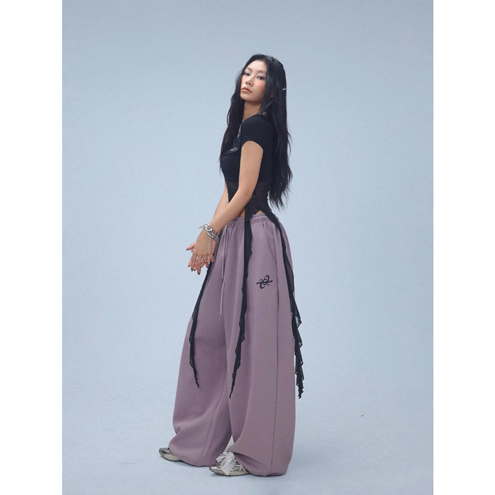 [Street style casual short-sleeved T-shirt]เสื้อยืดแขนสั้นสีดำแฟชั่นสตรีทสไตล์เกาหลีสำหรับผู้หญิง ติดริบบิ้นกระดุม - รูปที่ 6