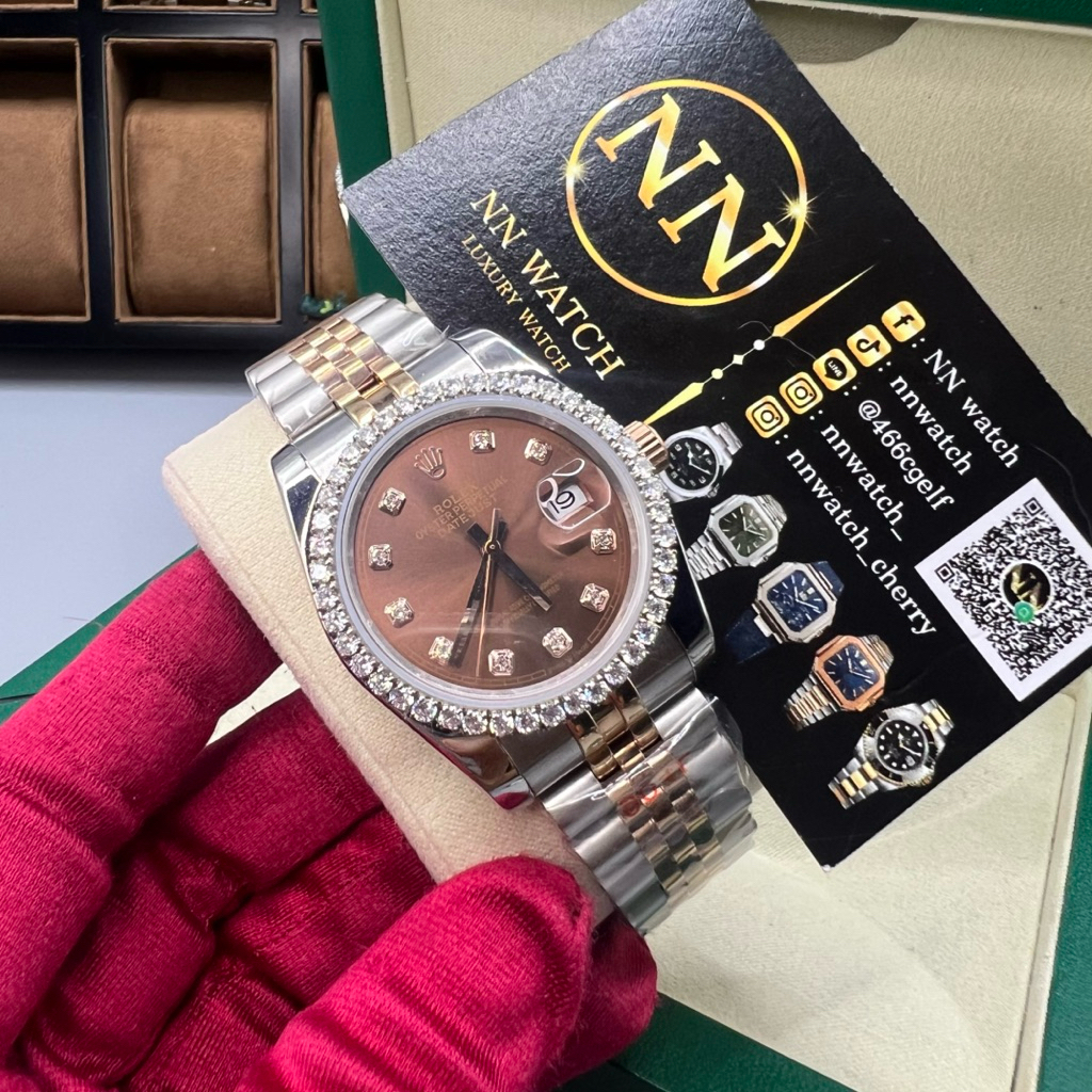 นาฬิกาข้อมือ RL datejust 36mm fully diamond chocolate dial