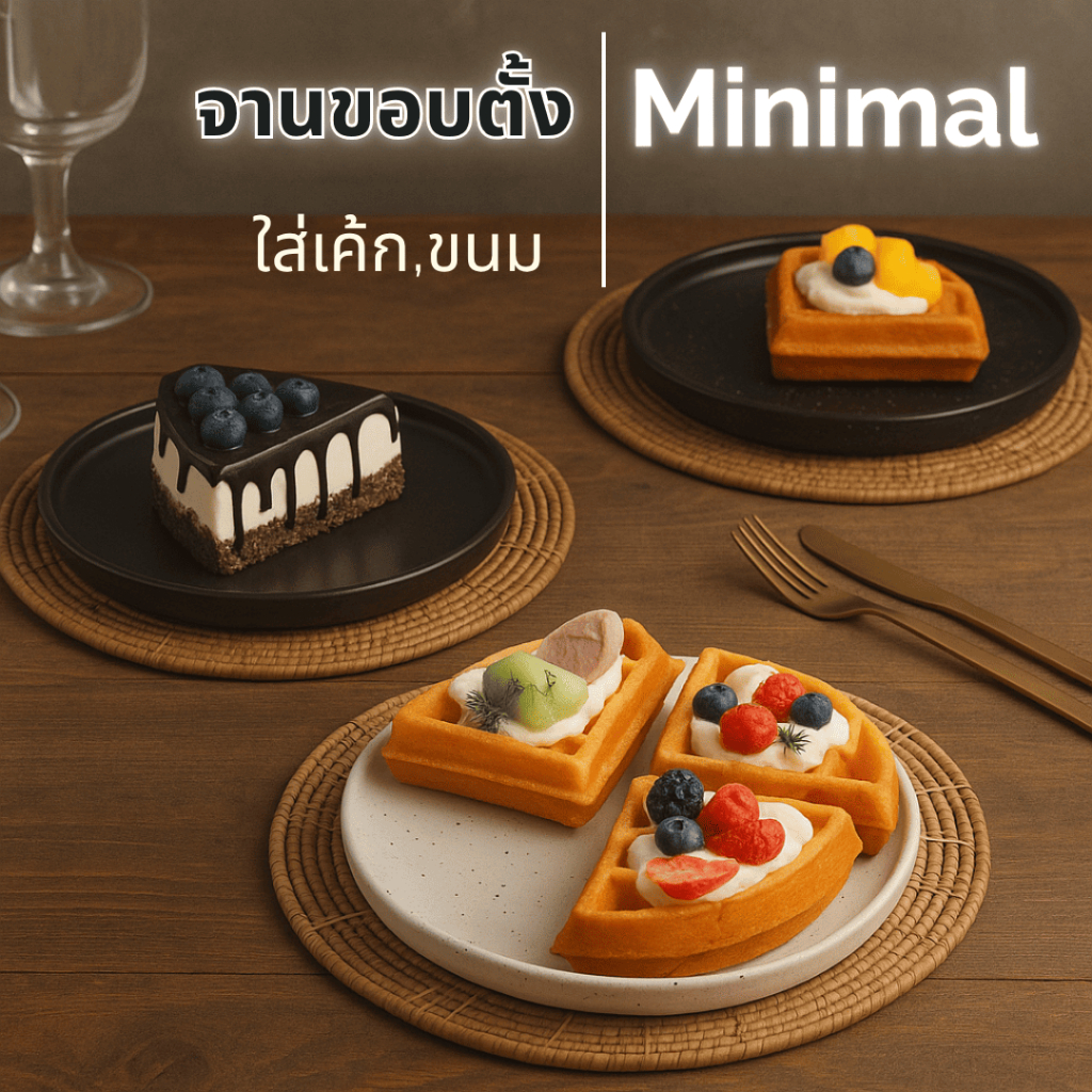 จานเค้กเซรามิค ทนความร้อนหนาขนาด6นิ้ว
