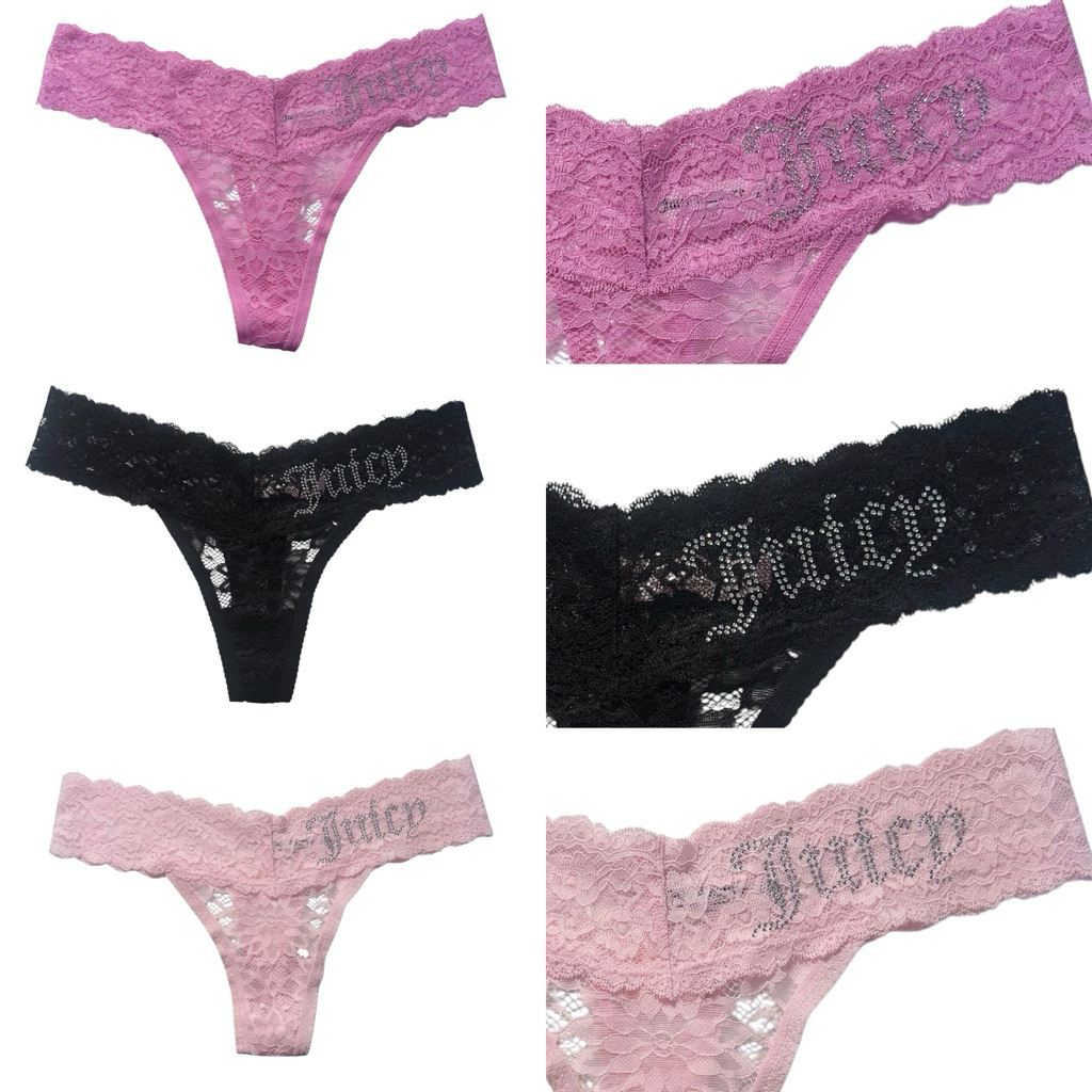 [พร้อมส่ง เติมล่าสุด10/04] กางเกงชั้นใน Juicy Couture ลูกไม้ติดเพชร/สกรีนลาย ของแท้100%