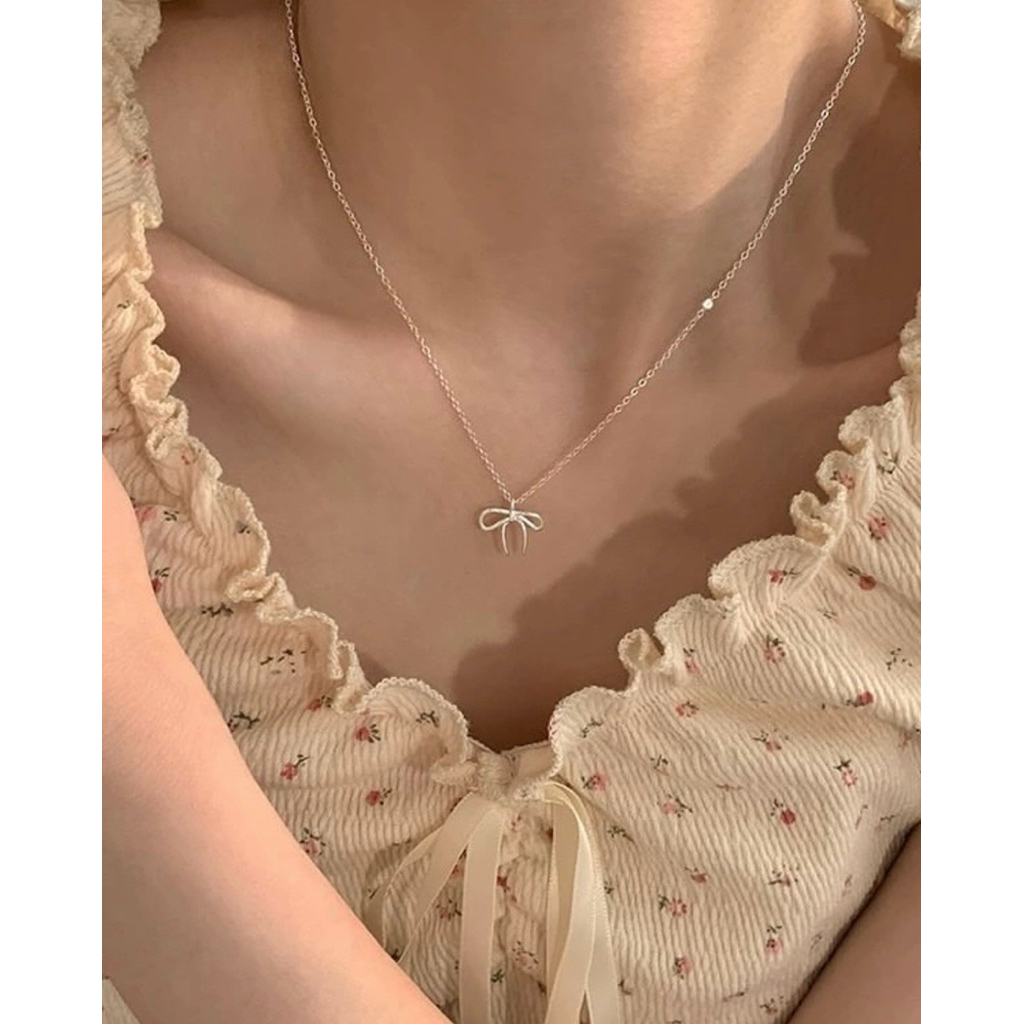 ⁎⁺˳𐙚 new ; สร้อยคอ mini ribbon สร้อยคอโบว์มินิมอล (B2501004)