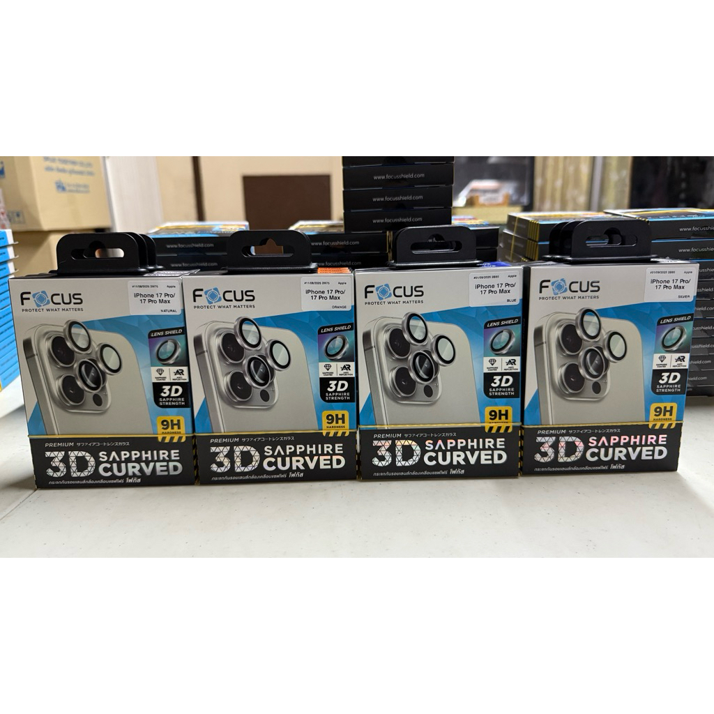 [FA168] [ ไอโฟน 17 Pro / 17 Pro Max ] Focus แหวนกันรอยเลนส์กล้องเคลือบแซฟไฟร์ แบบด้าน - 3D Sapphire Coated Matte