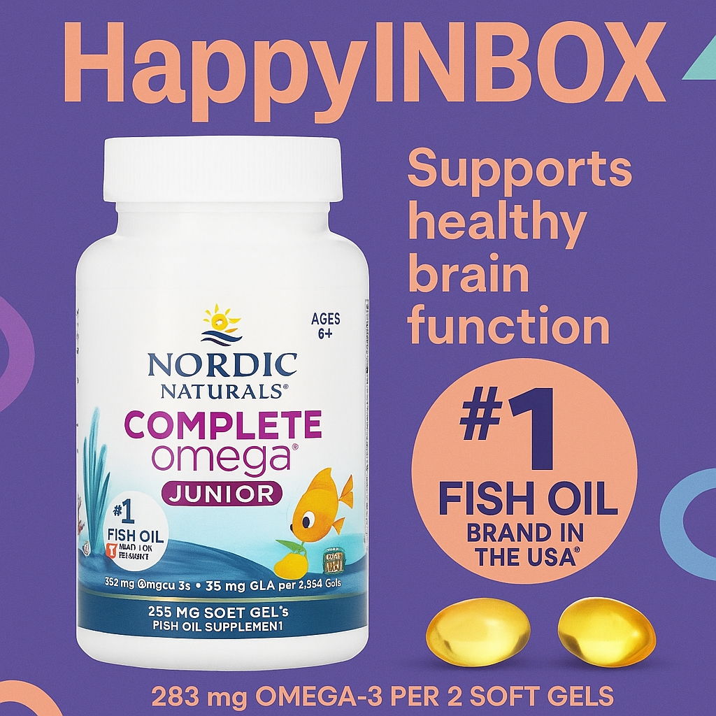 Nordic Naturals Complete Omega Junior 90 Soft Gels | Omega-3 & GLA for Kids