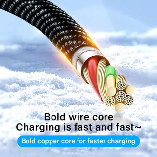 สายชาจแบตเร็ว120W/6A ที่ชาร์จความเร็วสูงUSB-Typec ยาว1M/2M Fast Charging Charger Cable