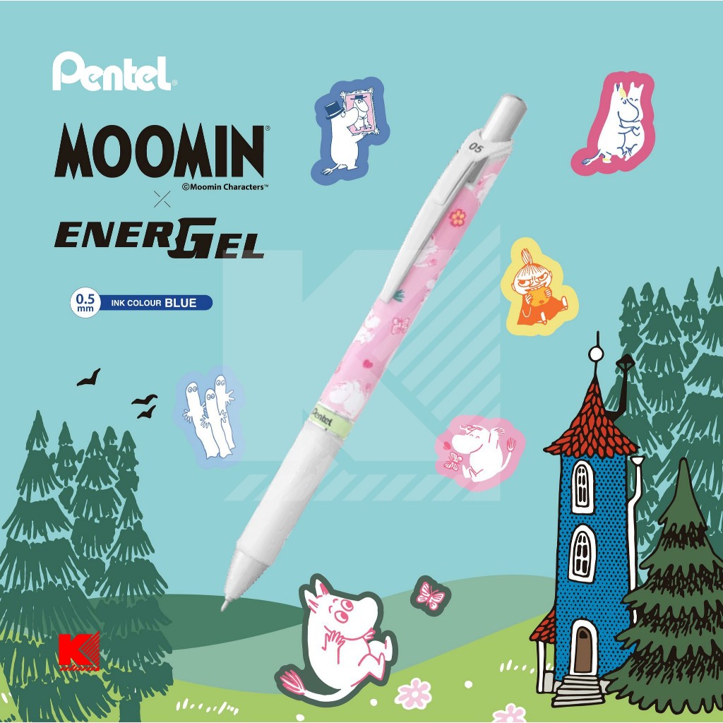 ปากกาเจล Pentel EnerGel Moomin Limited edition 0.5mm (มี 6 ลาย) ราคา ถูกที่สุด ดีลบีเคเค แกลเลอรีภาพที่ 2