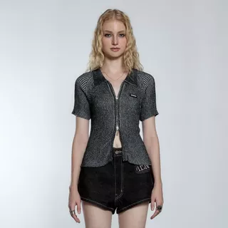 Merge Official - Jovie Zip Knit Tee (พร้อมส่ง)