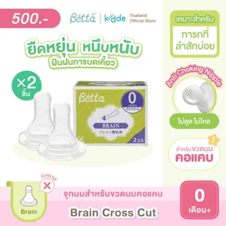 จุกนมสำหรับขวดนมคอแคบ รุ่นเบรน Dr.Betta Replacement Nipple set for Slim Neck BRAIN