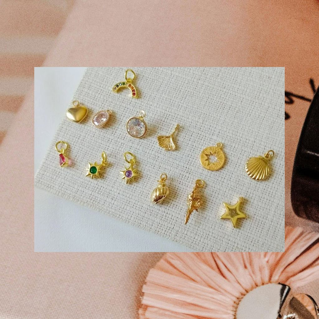 สร้อยทองจิ๋ว Tiny Necklace +จี้น่ารักๆ สร้อยยาว 17 นิ้ว สร้อยทองโซ่แบน ทองชุบ14K Pendant Tinypearlxoxo N1093