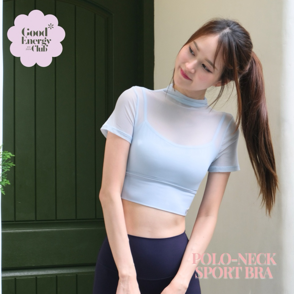 GOOD ENERGY CLUB - POLO NECK SPORT BRA[2585] สปอร์ตบรา ชุดโยคะ ชุดฟิตเนส (6H-6K)