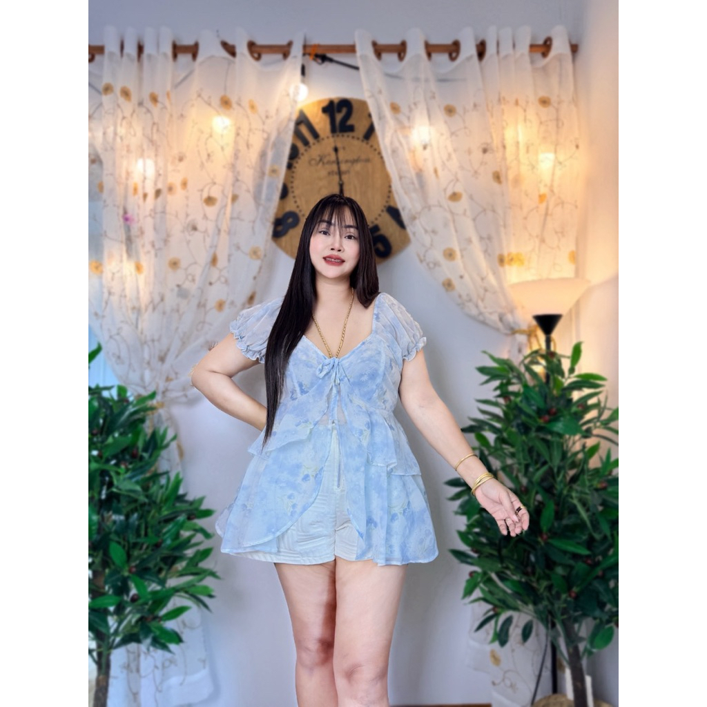 เสื้อสาวอวบเสื้อสาวอ้วนVani อก32-48นิ้ว ความยาว29นิ้ว ผ้าชีฟอง (รุ่นแอลลี่ชีฟองลายดอก) - รูปที่ 3