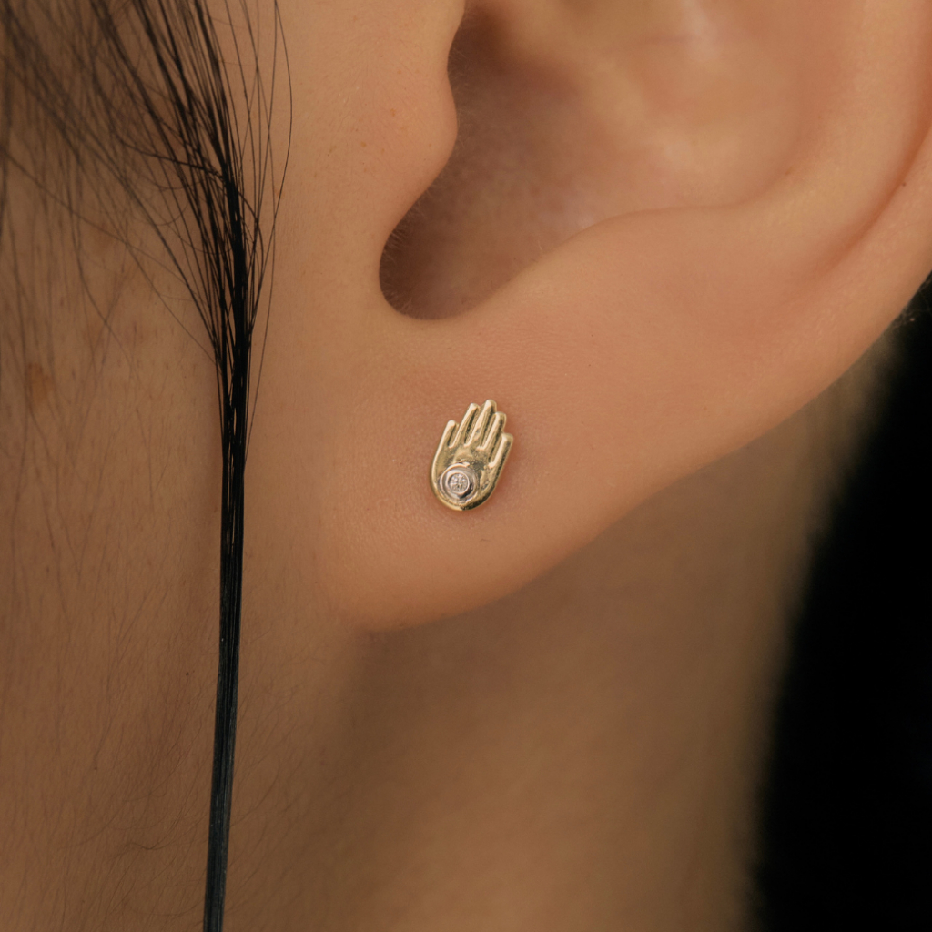 Hamsa Hand Piercing ต่างหูรูปมือปีศาจ